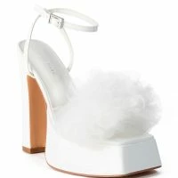 AZALEA WANG COLADA WHITE TULLE SANDAL -Sewing Down South shop azalea wang colada white tulle sandal white 3 3 c1
