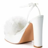 AZALEA WANG COLADA WHITE TULLE SANDAL -Sewing Down South shop azalea wang colada white tulle sandal white 4 4 c1