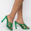 AZALEA WANG COLD HEART CHUNKY SANDAL IN GREEN
