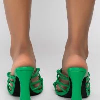 AZALEA WANG COLD HEART CHUNKY SANDAL IN GREEN -Sewing Down South shop azalea wang cold heart chunky sandal in green green 4 4