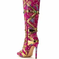 AZALEA WANG CONFIDENT EMBELLISHED BOOT IN PINK -Sewing Down South shop azalea wang confident embellished boot in pink pink 4 4