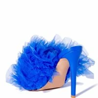 AZALEA WANG COOL TULLE STILETTO SANDAL IN BLUE -Sewing Down South shop azalea wang cool tulle stiletto sandal in blue blue 4 4