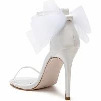 AZALEA WANG CORALIE STILETTO SATIN MULE SANDAL IN WHITE -Sewing Down South shop azalea wang coralie stiletto satin mule sandal in white white 7 7 c1