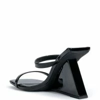 AZALEA WANG CORNELL PATENT WEDGE SANDAL IN BLACK -Sewing Down South shop azalea wang cornell patent wedge sandal in black black 4 4