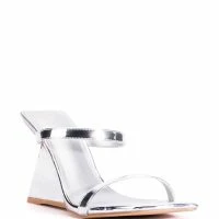 AZALEA WANG CORNELL PATENT WEDGE SANDAL IN SILVER -Sewing Down South shop azalea wang cornell patent wedge sandal in silver silver 3 3