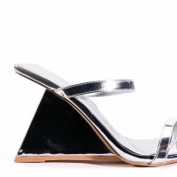 AZALEA WANG CORNELL PATENT WEDGE SANDAL IN SILVER -Sewing Down South shop azalea wang cornell patent wedge sandal in silver silver 5 5