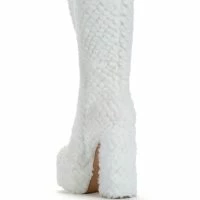 AZALEA WANG COZY CUTIE FAUX FUR CHUNKY PLATFORM BOOT IN WHITE -Sewing Down South shop azalea wang cozy cutie faux fur chunky platform boot in white white 4 4