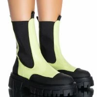 AZALEA WANG CRAZY LIKE ME FLATFORM BOOTIE IN LIME