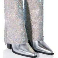 AZALEA WANG CRYSTALIZED RHINESTONE EMBELLISHED WESTERN BOOT IN SILVER
