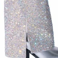 AZALEA WANG CRYSTALIZED RHINESTONE EMBELLISHED WESTERN BOOT IN SILVER -Sewing Down South shop azalea wang crystalized rhinestone embellished western boot in silver silver 5 5