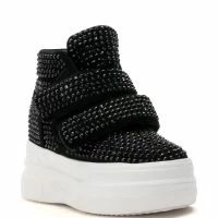 AZALEA WANG CYBER RHINESTONE EMBELLISHED PLATFORM SNEAKER IN BLACK -Sewing Down South shop azalea wang cyber rhinestone embellished platform sneaker in black black 3 3