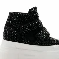 AZALEA WANG CYBER RHINESTONE EMBELLISHED PLATFORM SNEAKER IN BLACK -Sewing Down South shop azalea wang cyber rhinestone embellished platform sneaker in black black 4 4