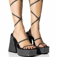 AZALEA WANG DEIRDRE EMBELLISHED CHUNKY SANDAL