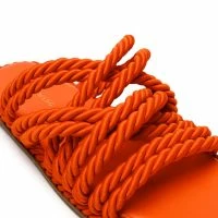 AZALEA WANG DELORES ROPE UPPER SANDAL IN ORANGE -Sewing Down South shop azalea wang delores rope upper sandal in orange orange 5 5 c1