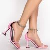 AZALEA WANG DIAMOND DRIP CHUNKY SANDAL IN PINK