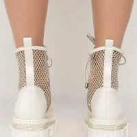 AZALEA WANG DIAMOND DRIP FLATFORM BOOTIE IN WHITE -Sewing Down South shop azalea wang diamond drip flatform bootie in white white 4 4