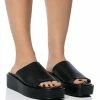 AZALEA WANG DIONORA FLATFORM SANDAL IN BLACK