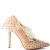 AZALEA WANG DISCREET TULLE POLKA DOT PUMP IN NUDE