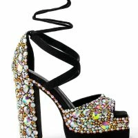 AZALEA WANG DO YOU YOUR THING CHUNKY SANDAL IN BLACK -Sewing Down South shop azalea wang do you your thing chunky sandal in black black 5 5