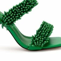 AZALEA WANG DOMITILLA SLIP ON STILETTO SANDAL IN GREEN -Sewing Down South shop azalea wang domitilla slip on stiletto sandal in green green 5 5 c1