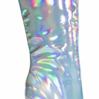 AZALEA WANG DONT WANNA FALL IN LOVE HOLOGRAPHIC STILETTO BOOT IN SILVER -Sewing Down South shop azalea wang dont wanna fall in love holographic stiletto boot in silver silver 5 5