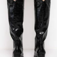 AZALEA WANG DOWN UNDER CHUNKY WESTERN BOOT IN BLACK -Sewing Down South shop azalea wang down under chunky boot in black black 4 4