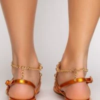 AZALEA WANG DREAMING OF YOU FLAT SANDAL IN ORANGE -Sewing Down South shop azalea wang dreaming of you flat sandal in orange orange 4 4