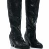 AZALEA WANG DRIVEN RHINESTONE WESTERN BOOT IN BLACK