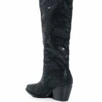 AZALEA WANG DRIVEN RHINESTONE WESTERN BOOT IN BLACK -Sewing Down South shop azalea wang driven rhinestone western boot in black black 4 4 c1