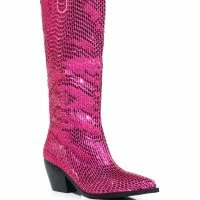 AZALEA WANG DRIVEN RHINESTONE WESTERN BOOT IN FUCHSIA -Sewing Down South shop azalea wang driven rhinestone western boot in fuchsia fuchsia 3 3 c1