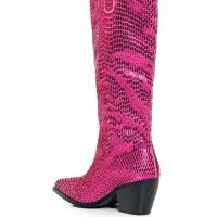 AZALEA WANG DRIVEN RHINESTONE WESTERN BOOT IN FUCHSIA -Sewing Down South shop azalea wang driven rhinestone western boot in fuchsia fuchsia 4 4 c1