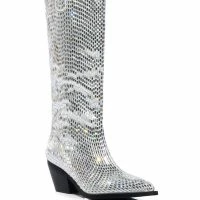 AZALEA WANG DRIVEN RHINESTONE WESTERN BOOT IN SILVER -Sewing Down South shop azalea wang driven rhinestone western boot in silver silver 3 3