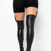 AZALEA WANG END UP WITH YOU TONIGHT OVER THE KNEE BOOT -Sewing Down South shop azalea wang end up with you tonight over the knee boot black pu 4