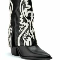 AZALEA WANG ESPERANZA WESTERN BOOTIE IN BLACK WHITE -Sewing Down South shop azalea wang esperanza western bootie in black white black white 3 3