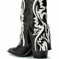 AZALEA WANG ESPERANZA WESTERN BOOTIE IN BLACK WHITE -Sewing Down South shop azalea wang esperanza western bootie in black white black white 4 4