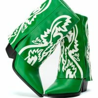 AZALEA WANG ESPERANZA WESTERN BOOTIE IN GREEN -Sewing Down South shop azalea wang esperanza western bootie in green green 5 5