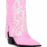 AZALEA WANG ESPERANZA WESTERN BOOTIE IN LIGHT PINK -Sewing Down South shop azalea wang esperanza western bootie in light pink pink 3 3