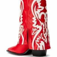 AZALEA WANG ESPERANZA WESTERN BOOTIE IN RED -Sewing Down South shop azalea wang esperanza western bootie in red red 4 4