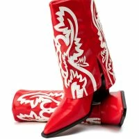 AZALEA WANG ESPERANZA WESTERN BOOTIE IN RED -Sewing Down South shop azalea wang esperanza western bootie in red red 5 5