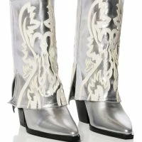 AZALEA WANG ESPERANZA WESTERN STYLE BOOTIE IN METALLIC SILVER