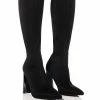 AZALEA WANG ESTATE NEOPRENE KNEE HIGH BOOT IN BLACK
