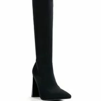 AZALEA WANG ESTATE NEOPRENE KNEE HIGH BOOT IN BLACK -Sewing Down South shop azalea wang estate neoprene knee high boot in black black 3 3
