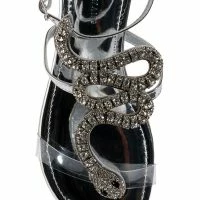AZALEA WANG ESTRELLA FLAT RHINESTONE SNAKE SANDAL IN SILVER -Sewing Down South shop azalea wang estrella flat rhinestone snake sandal in silver silver 5 5