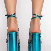 AZALEA WANG EYES ON ME CHUNKY SANDAL IN BLUE -Sewing Down South shop azalea wang eyes on me chunky sandal in blue blue 4 4