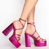 AZALEA WANG EYES ON ME CHUNKY SANDAL IN PINK