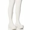 AZALEA WANG FAVORED PU THIGH HIGH BOOT WITH 4 WAY STRETCH IN WHITE