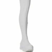AZALEA WANG FAVORED PU THIGH HIGH BOOT WITH 4 WAY STRETCH IN WHITE -Sewing Down South shop azalea wang favored pu thigh high boot with 4 way stretch in white white 3 3