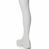 AZALEA WANG FAVORED PU THIGH HIGH BOOT WITH 4 WAY STRETCH IN WHITE -Sewing Down South shop azalea wang favored pu thigh high boot with 4 way stretch in white white 4 4