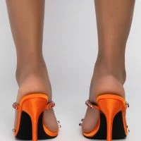AZALEA WANG FEELS LIKE BLISS STILETTO SANDAL IN ORANGE -Sewing Down South shop azalea wang feels like bliss stiletto sandal in orange orange 4 4