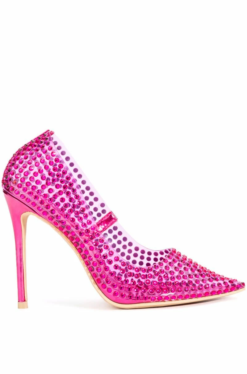 AZALEA WANG FIND ME ON THE DANCEFLOOR RHINESTONE PVC PUMP IN FUCHSIA 2 AZALEA WANG FIND ME ON THE DANCEFLOOR RHINESTONE PVC PUMP IN FUCHSIA - Image 2